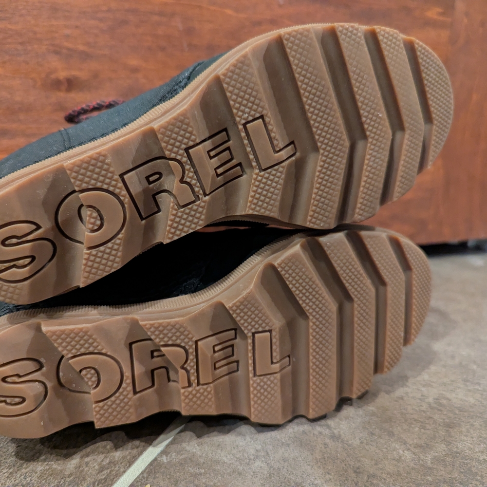 Sorel Women's Black and Tan Lace-Up Wedge Boots Size 7 - Picture 6 of 8